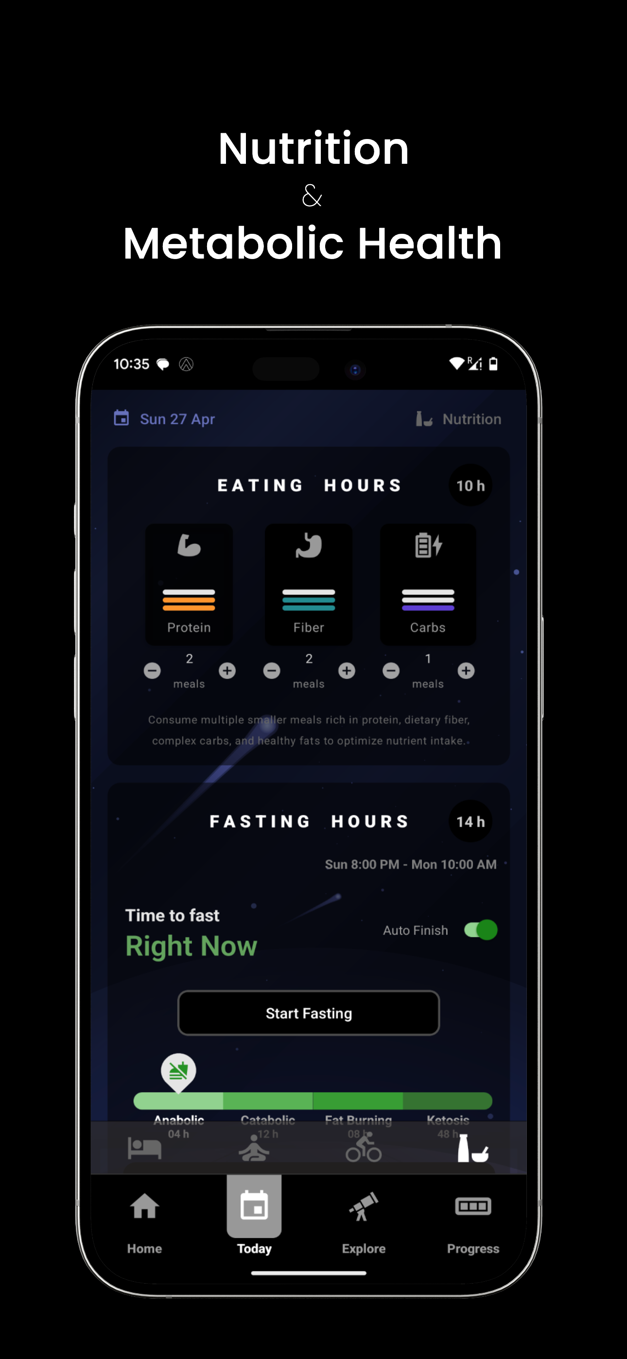 Nutrition and Metabolic Health app screenshot